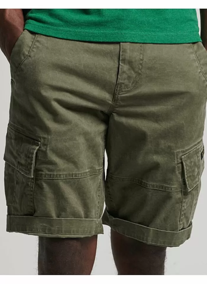 Superdry Vintage Core Cargo Short Ice Marl Overdyed Khaki New