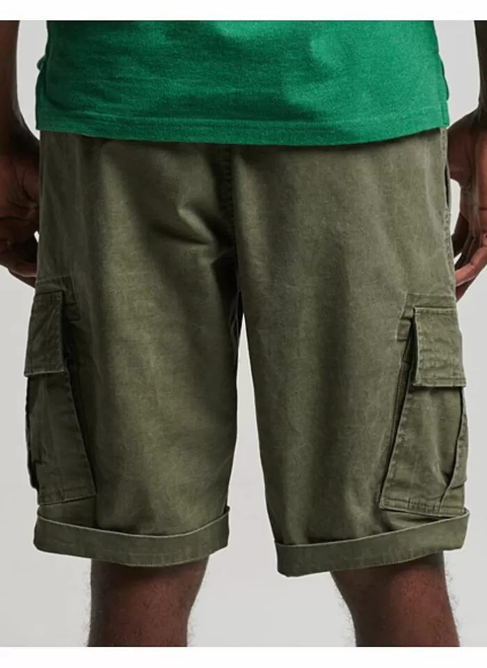 Superdry Vintage Core Cargo Short Ice Marl Overdyed Khaki New